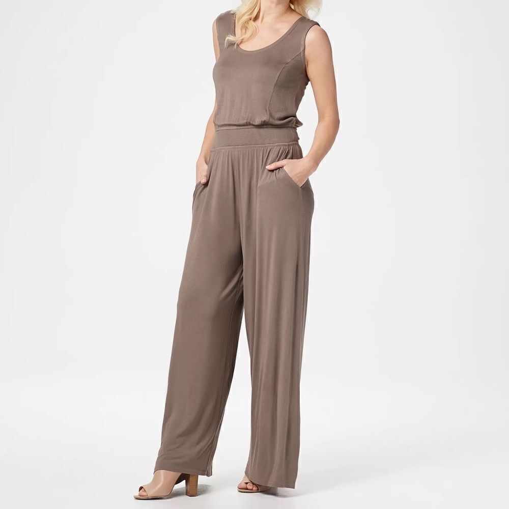 Lisa Rinna Collection Solid Wide Leg Jumpsuit